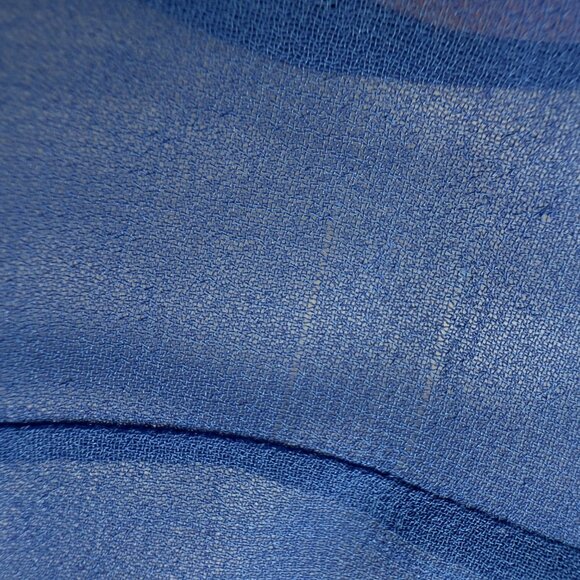 SANDRO Paris Sheer Overlay Contrast White Placket Cobalt Blue Mini Dress Size 2 - Picture 13 of 14